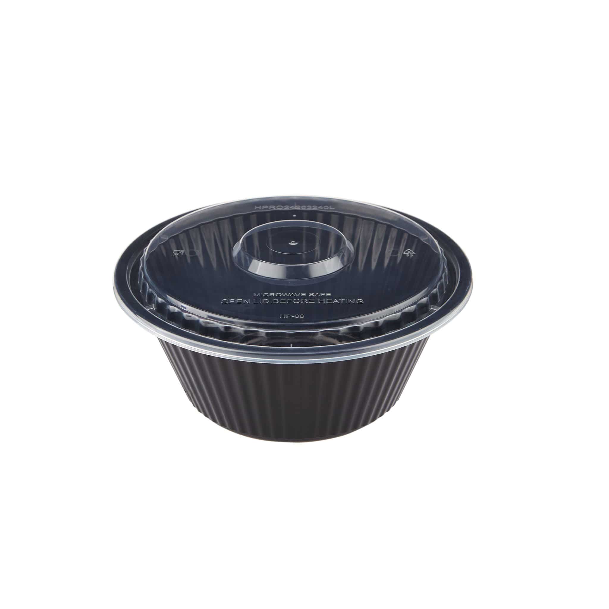 Black Base Heavy Duty Round Container with lid