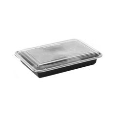 Black Rectangular Microwave Container With Lid