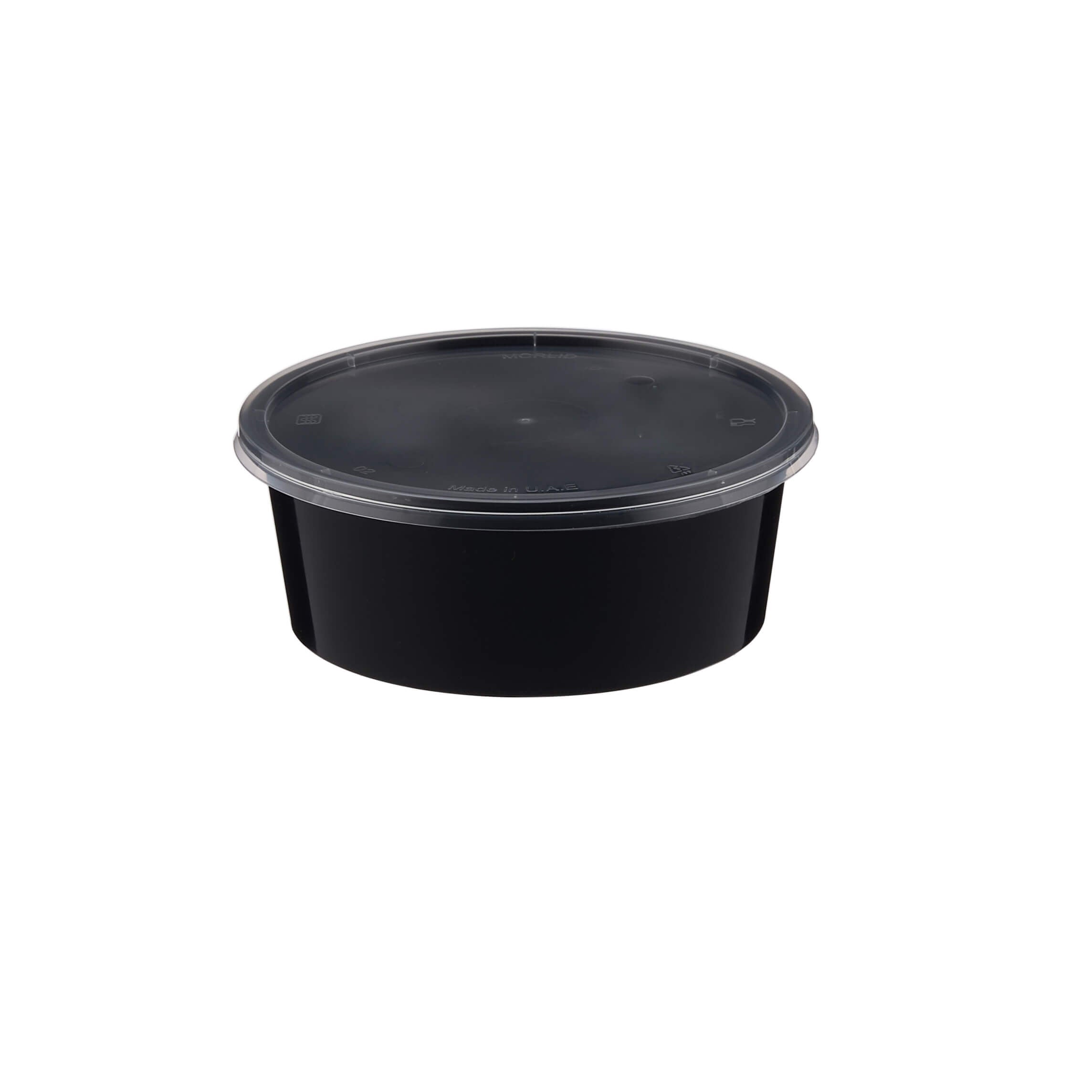 Black Round Microwavable Container + Lids