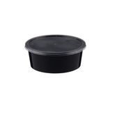 Black Round Microwavable Container + Lids