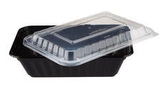 150 Pieces 38 Oz Black Base Heavy Duty Rectangular Container + Lids