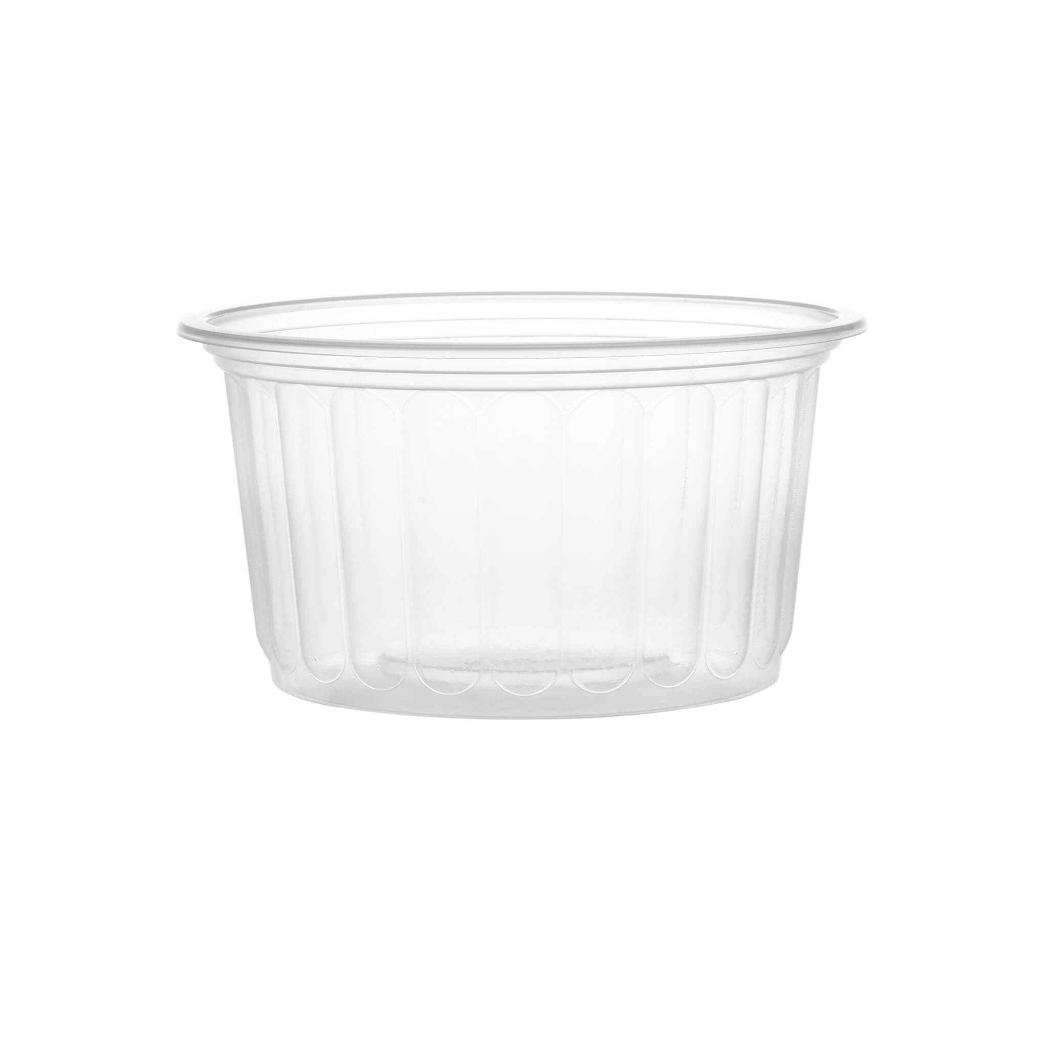 Plastic Ribbed Clear Round Container with Lids