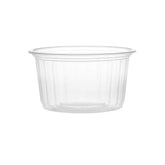 Plastic Ribbed Clear Round Container with Lids
