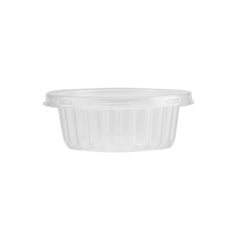 Plastic Ribbed Clear Round Container with Lids