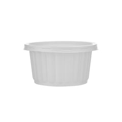 Plastic Round Container White with Lid