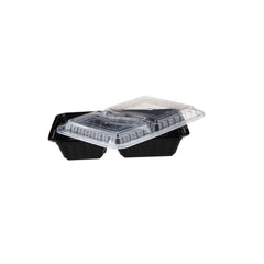 200 Pieces Black Base Rectangular 2-Compartment Container