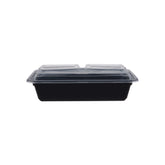 Black Base Rectangular Compartment Container 300 Pieces - hotpackwebstore.com