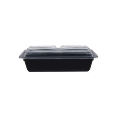 Black Base Rectangular Compartment Container 300 Pieces - hotpackwebstore.com
