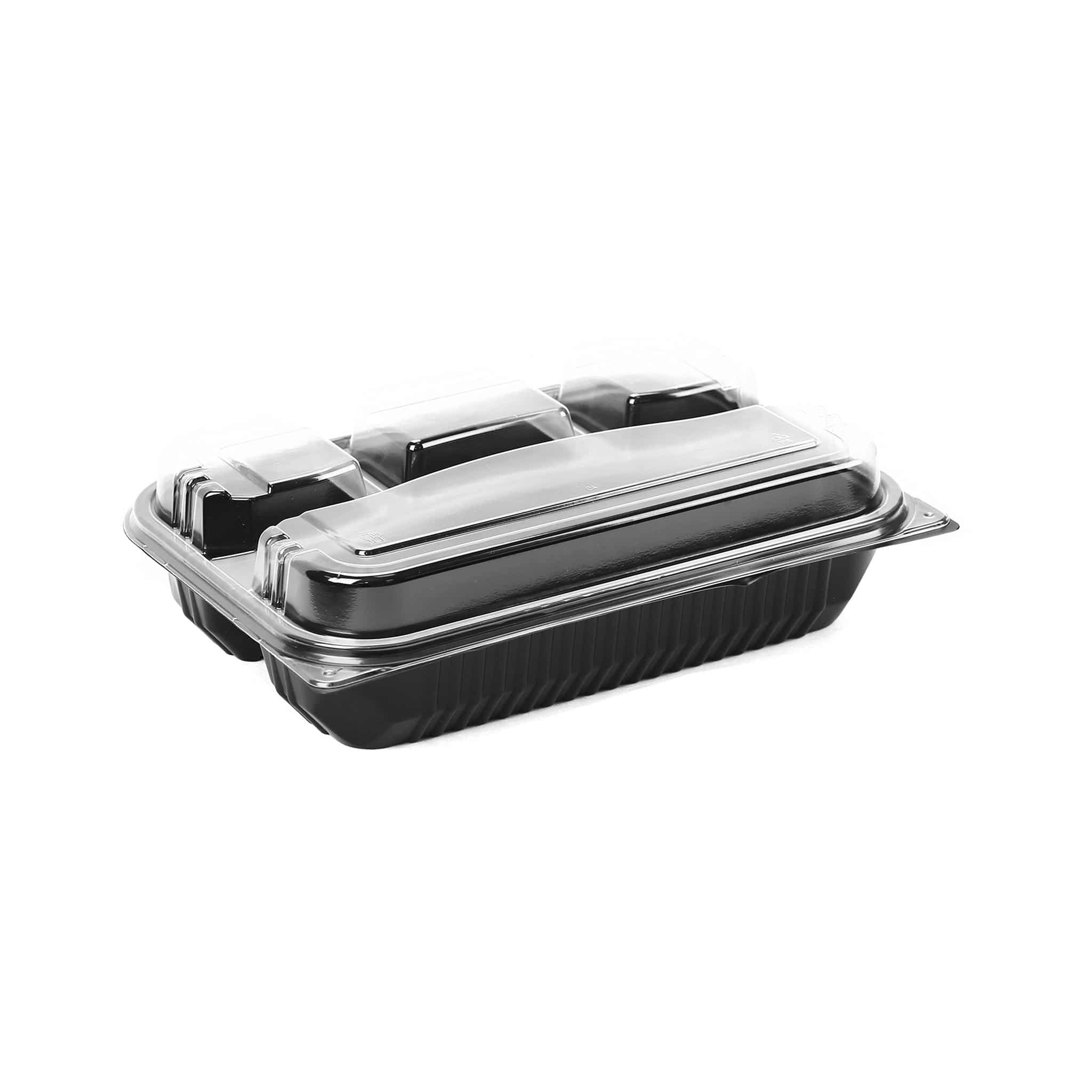 Black Base Rectangular Compartment Container