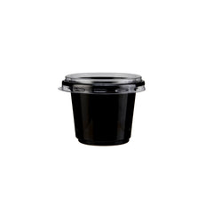 PET Black Base Portion Cup with Lid