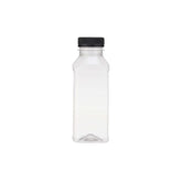 Plastic Square Bottle with Black Cap