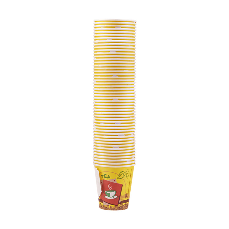 150PCS Pieces 7 Oz Printed Single Wall Paper Cups With Handle
