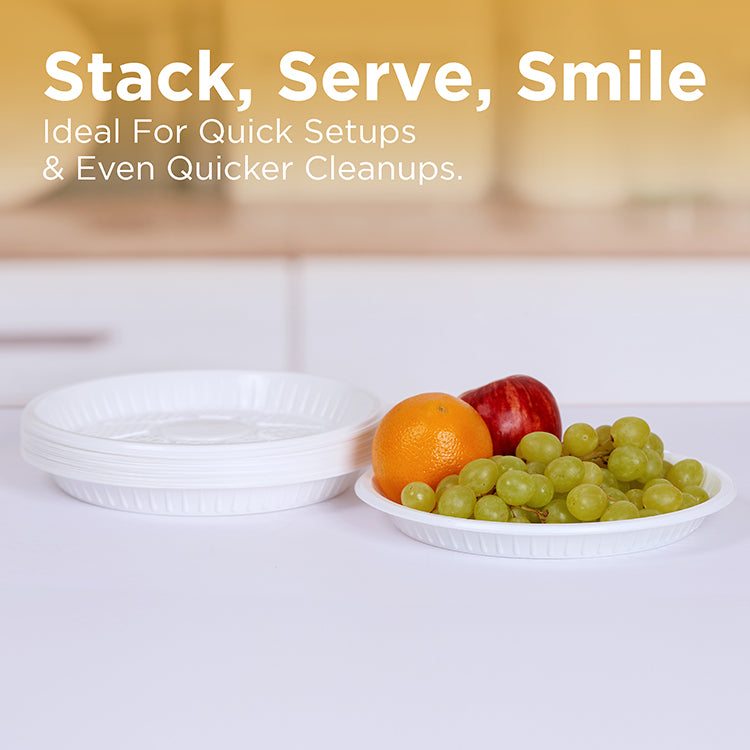 Plastic Plt Round Plastic Plate White – Hotpackjordan