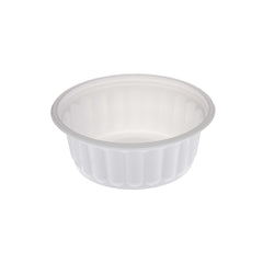 White Plastic Round Container with Lids