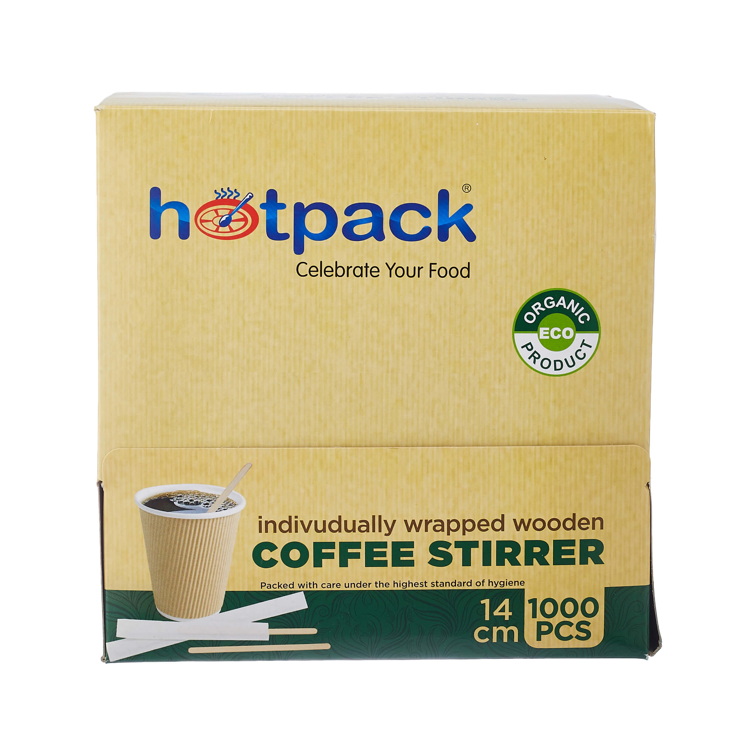 14 cm DISPOSABLE WOODEN WRAPPED COFFEE STIRRER 