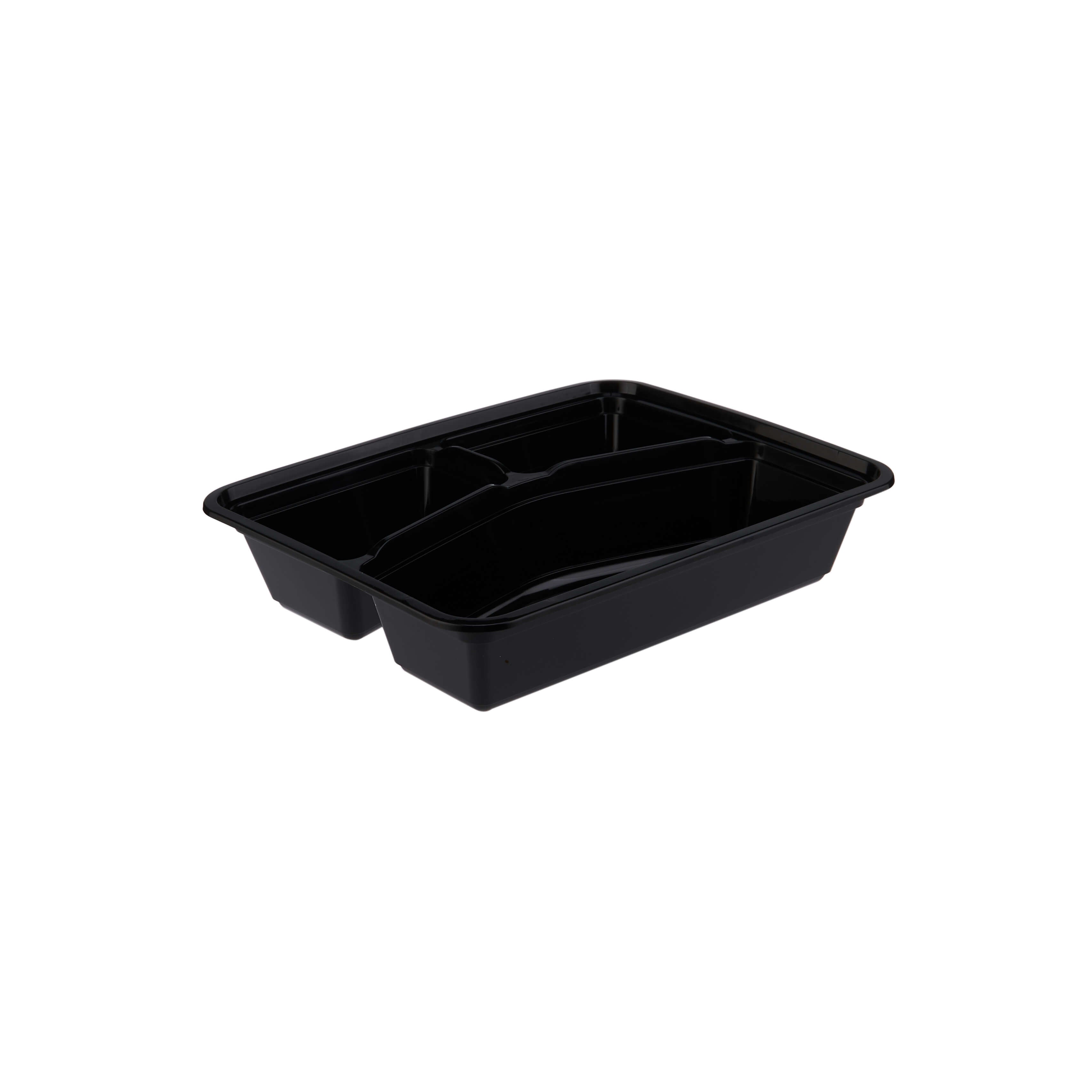 Rectangular Base Container Medium 200 Pieces Black Base Rectangular 3-Compartment Container – Hotpackjordan