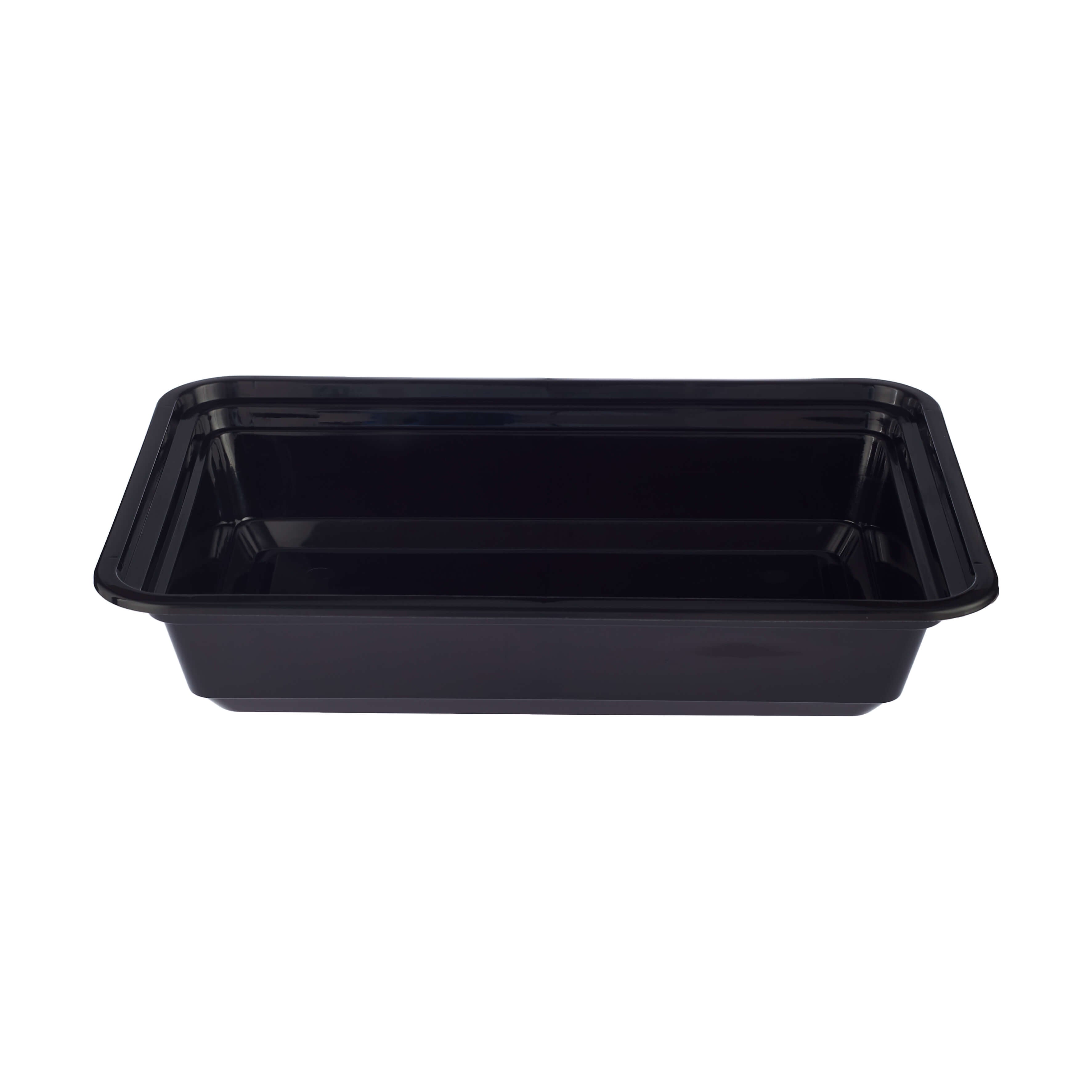 24 Oz Black Base Rectangular Container  - Hotpack Global