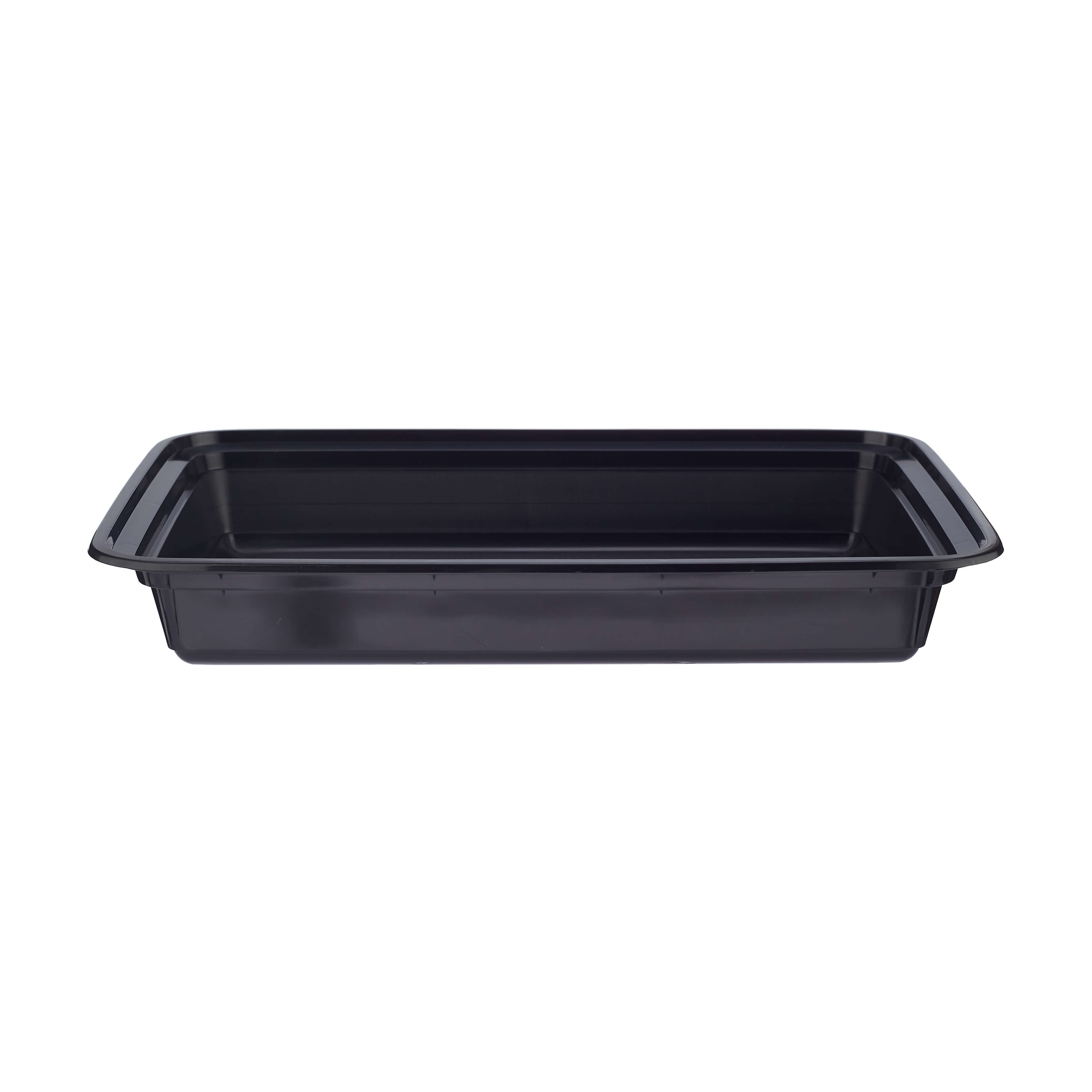 58 Oz Black Base Rectangular plastic Container - Hotpack Global