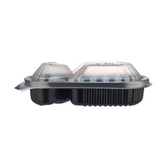 Black Base Rectangular 2-Compartment Container