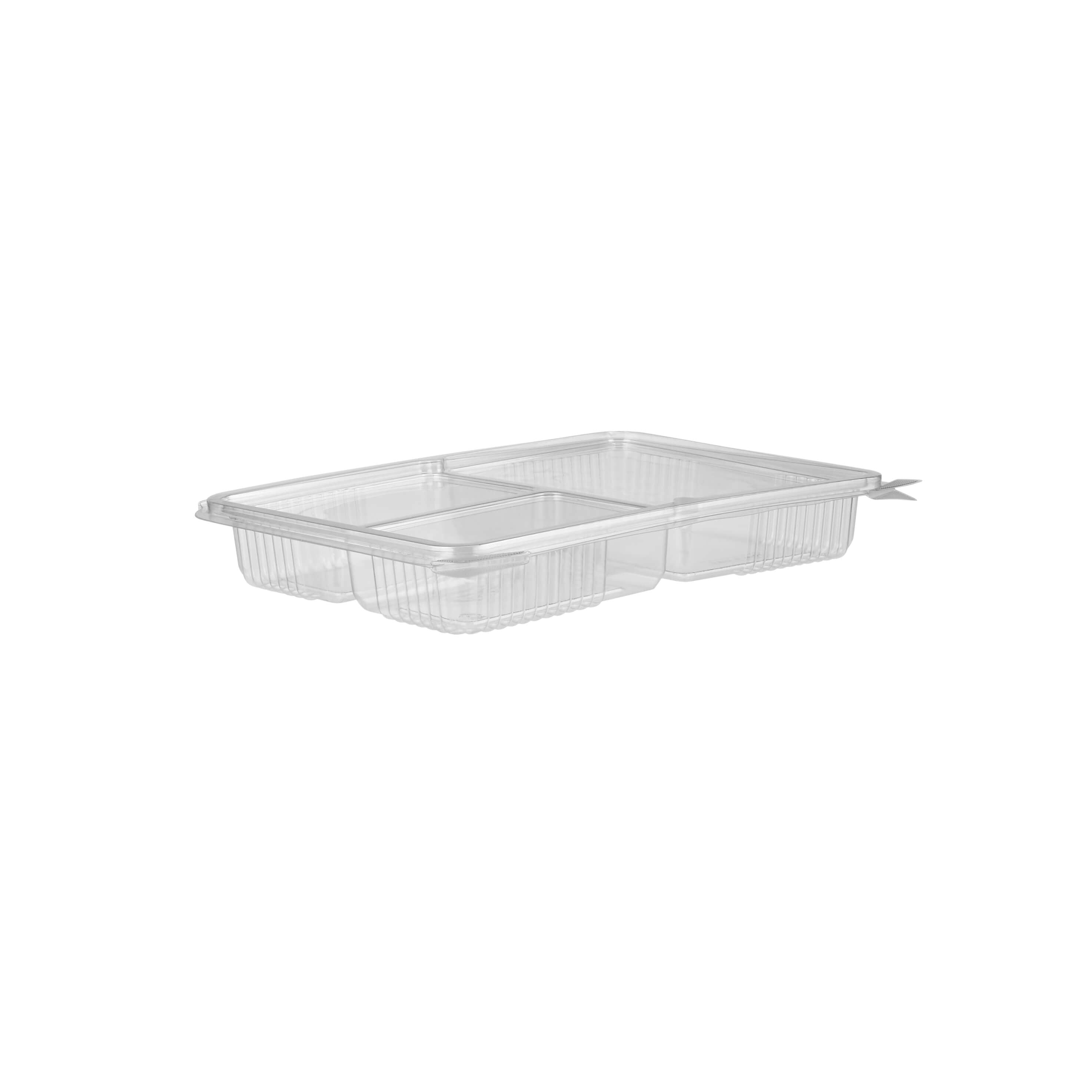 3- compartment Clamshell PET container - hotpackwebstore.com