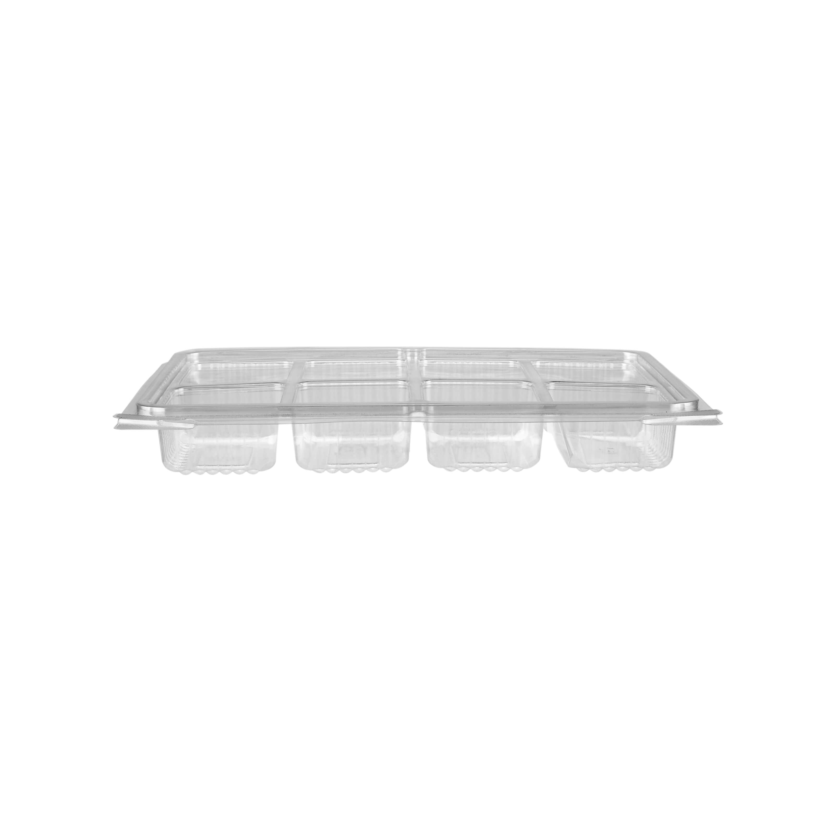 8 - compartment Clamshell PET container - hotpackwebstore.com