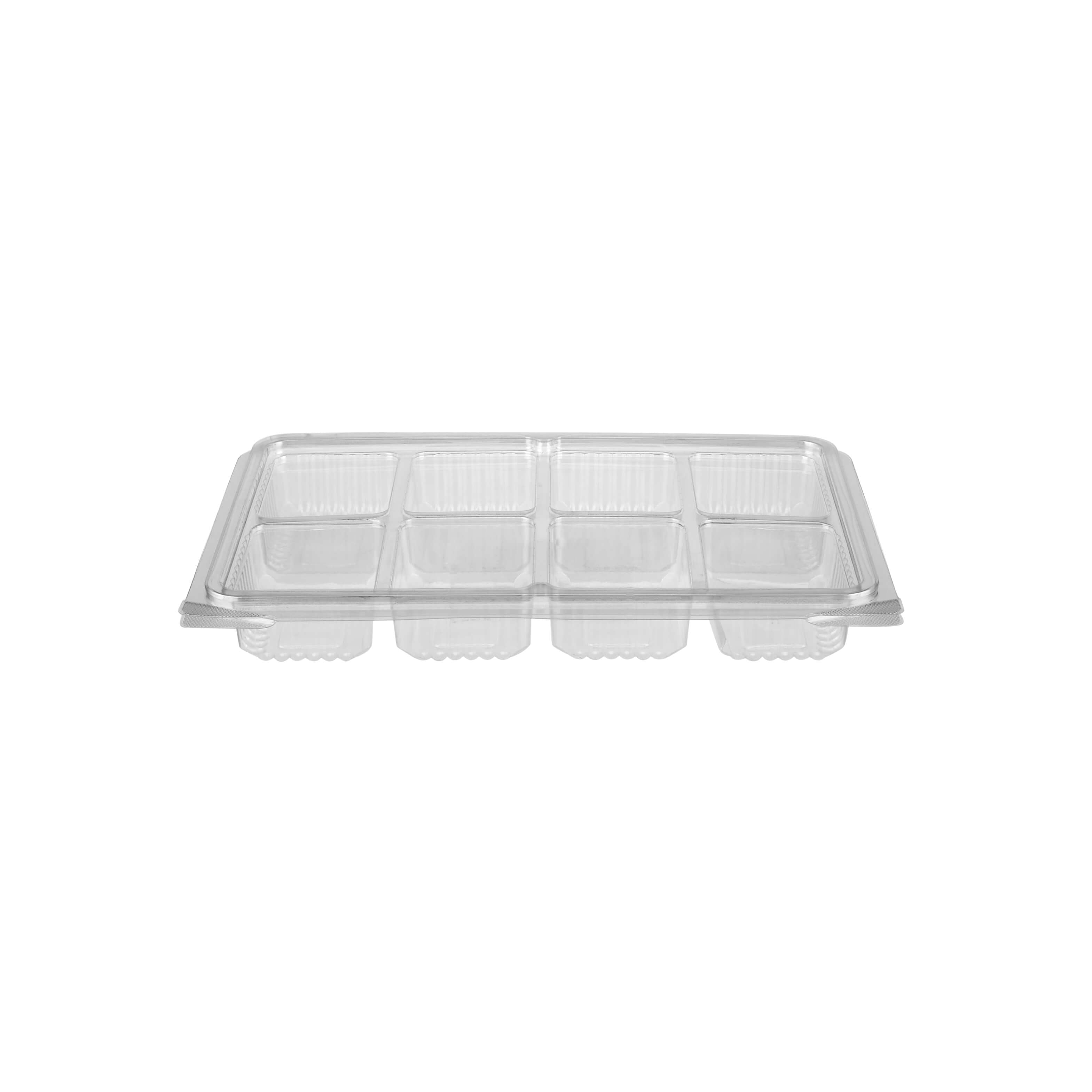 8 - compartment Clamshell PET container - hotpackwebstore.com