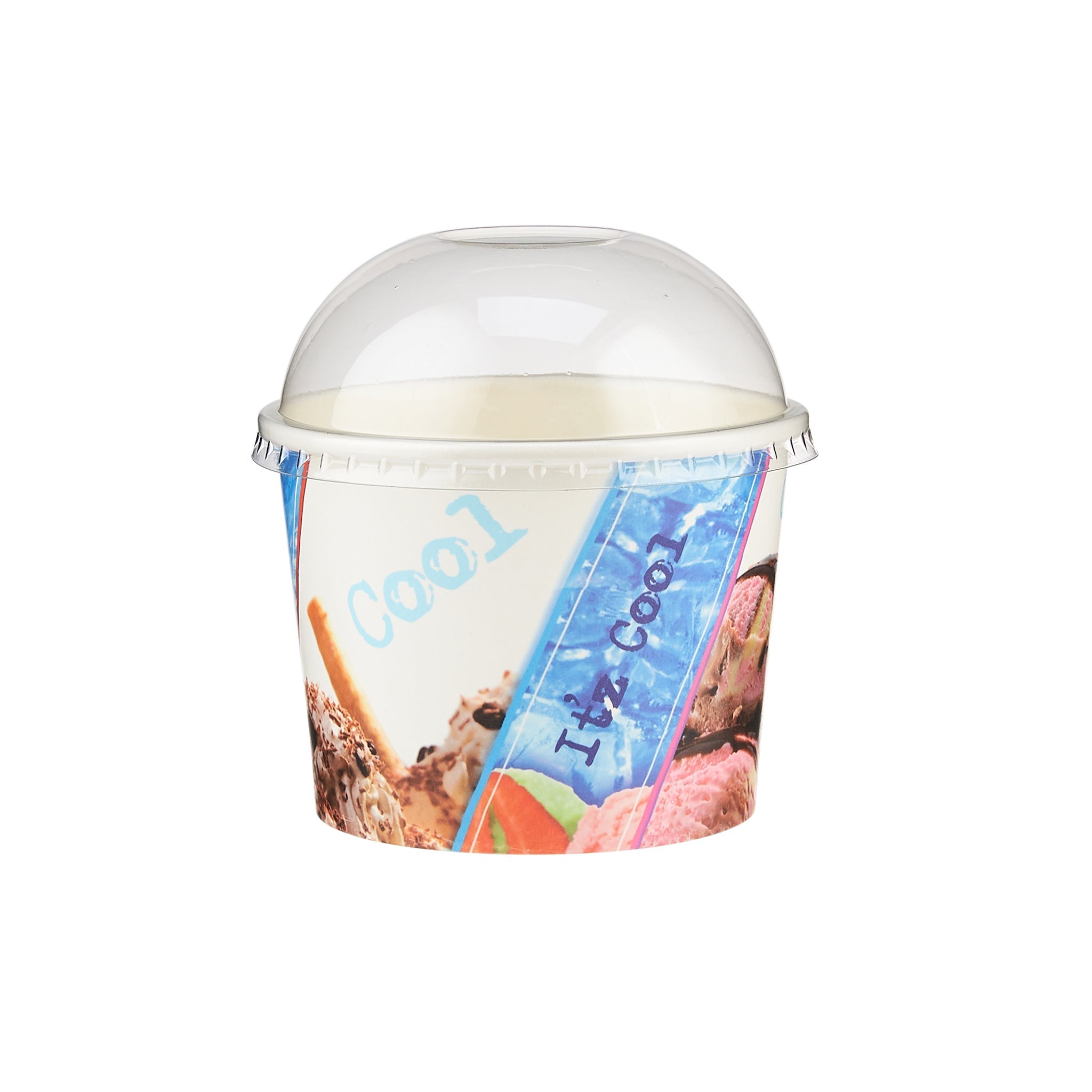 Dome Lids for Paper Ice Cream printed Cup 