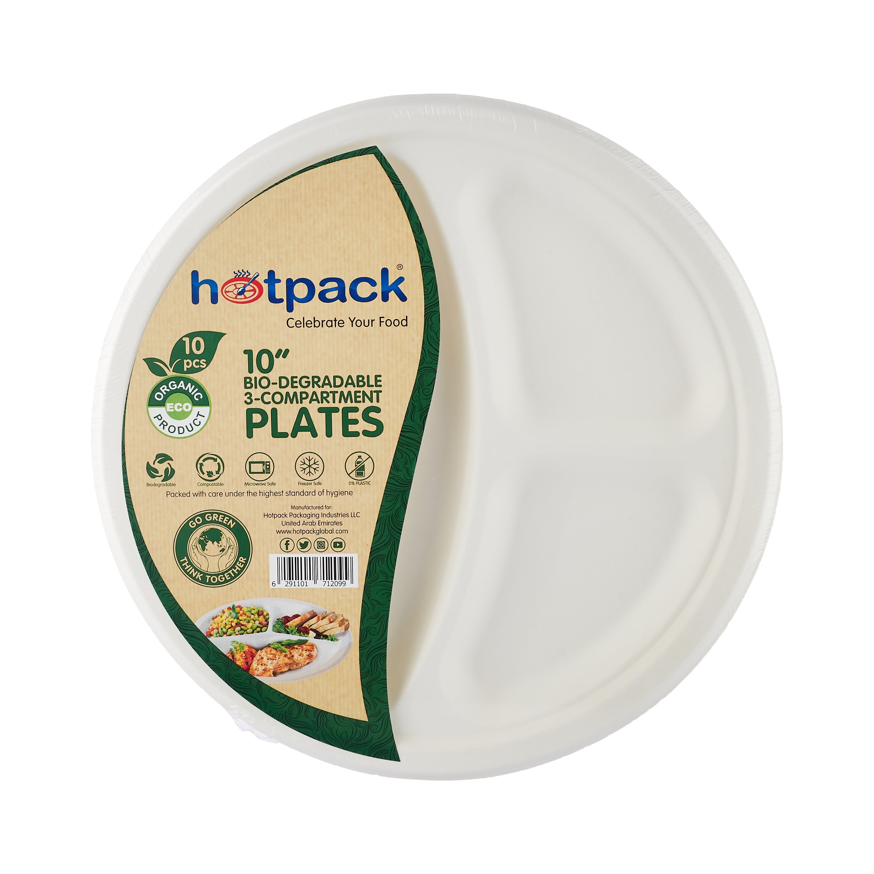 Biodegradable Paper Pulp Plate | 10 Pieces - Hotpack Global