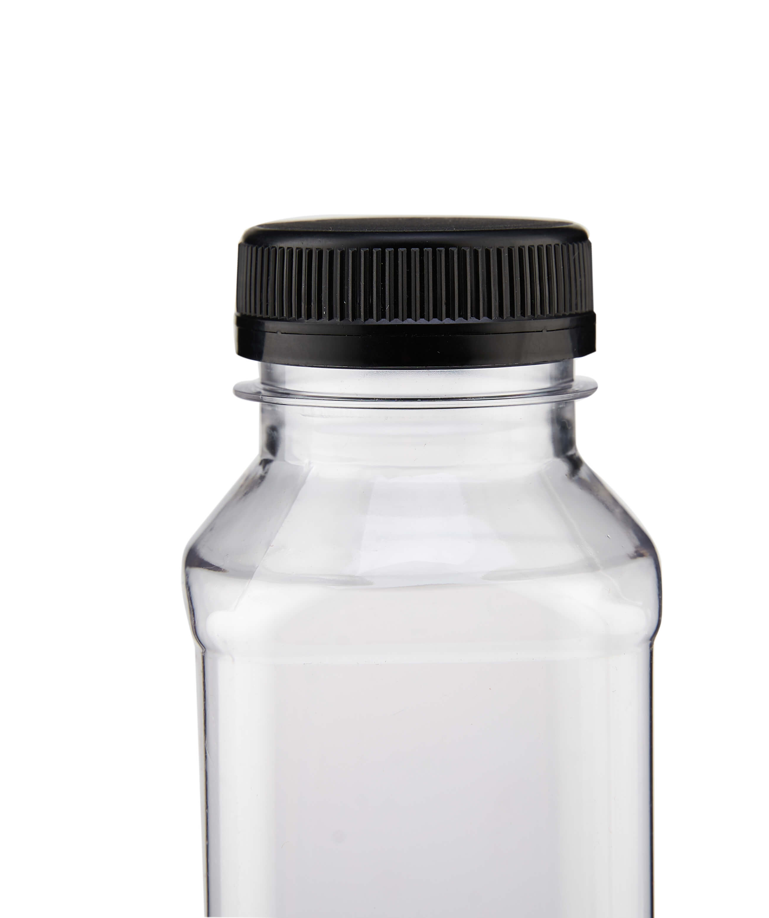 Plastic Square Bottle with Black Cap 330ml - Hotpack Global