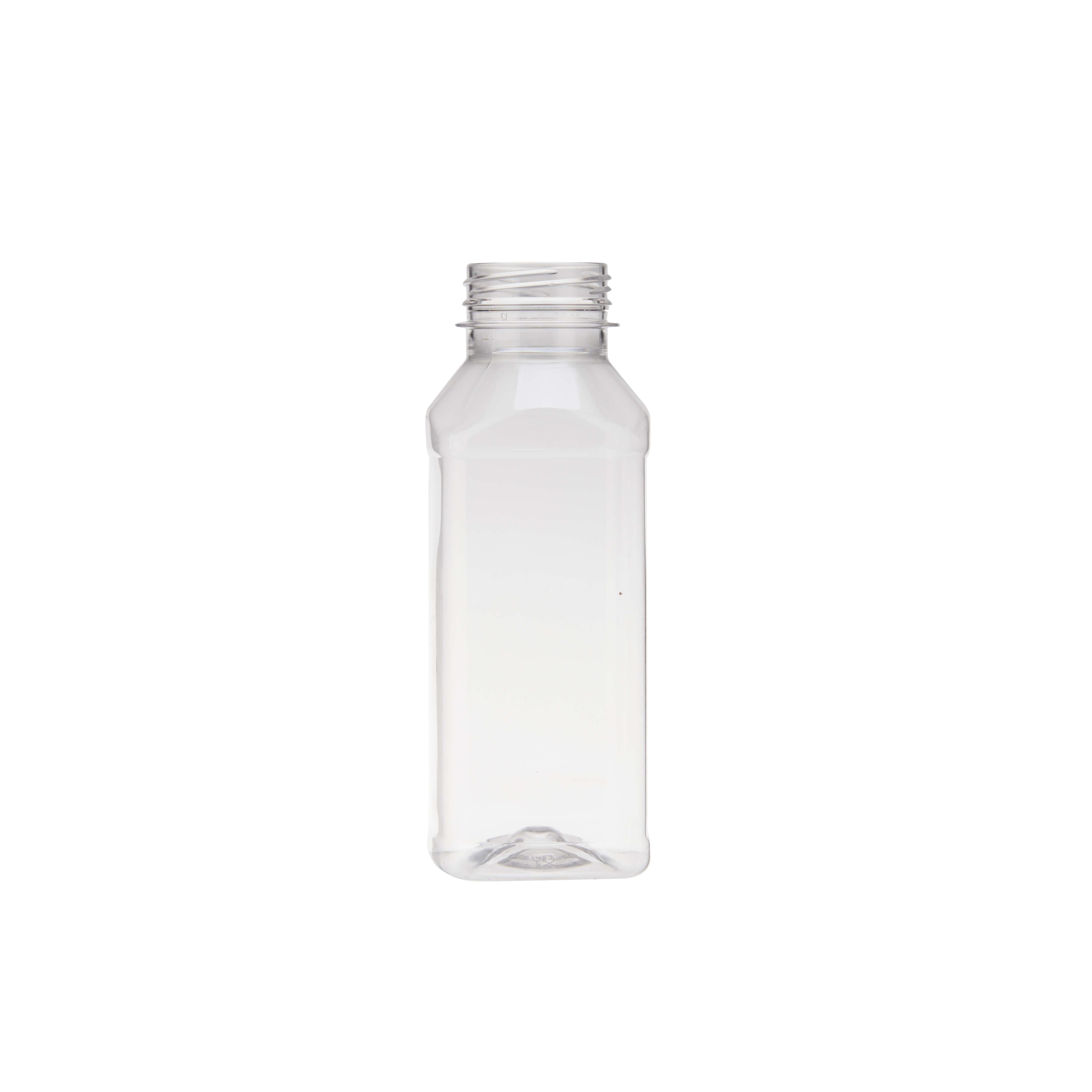 Plastic Square Bottle with Black Cap 330ml - Hotpack Global