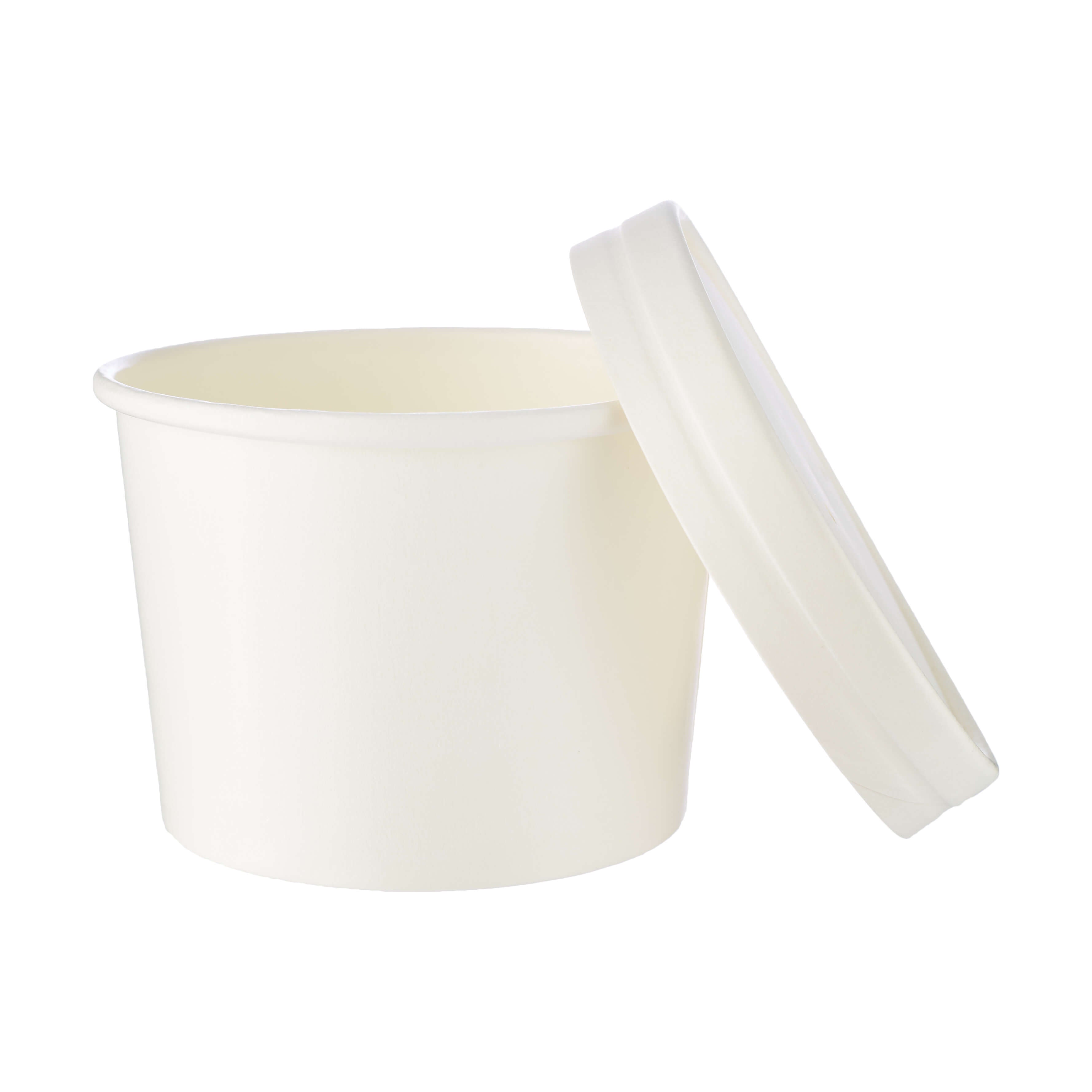 12 Oz White Paper Noodle Bowl with Paper Lid 250 Pieces - Hotpack Global