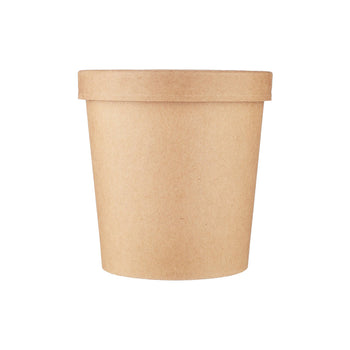 Kraft Paper Noodle Bowl with Kraft Lid 250 Pieces - Hotpack UAE