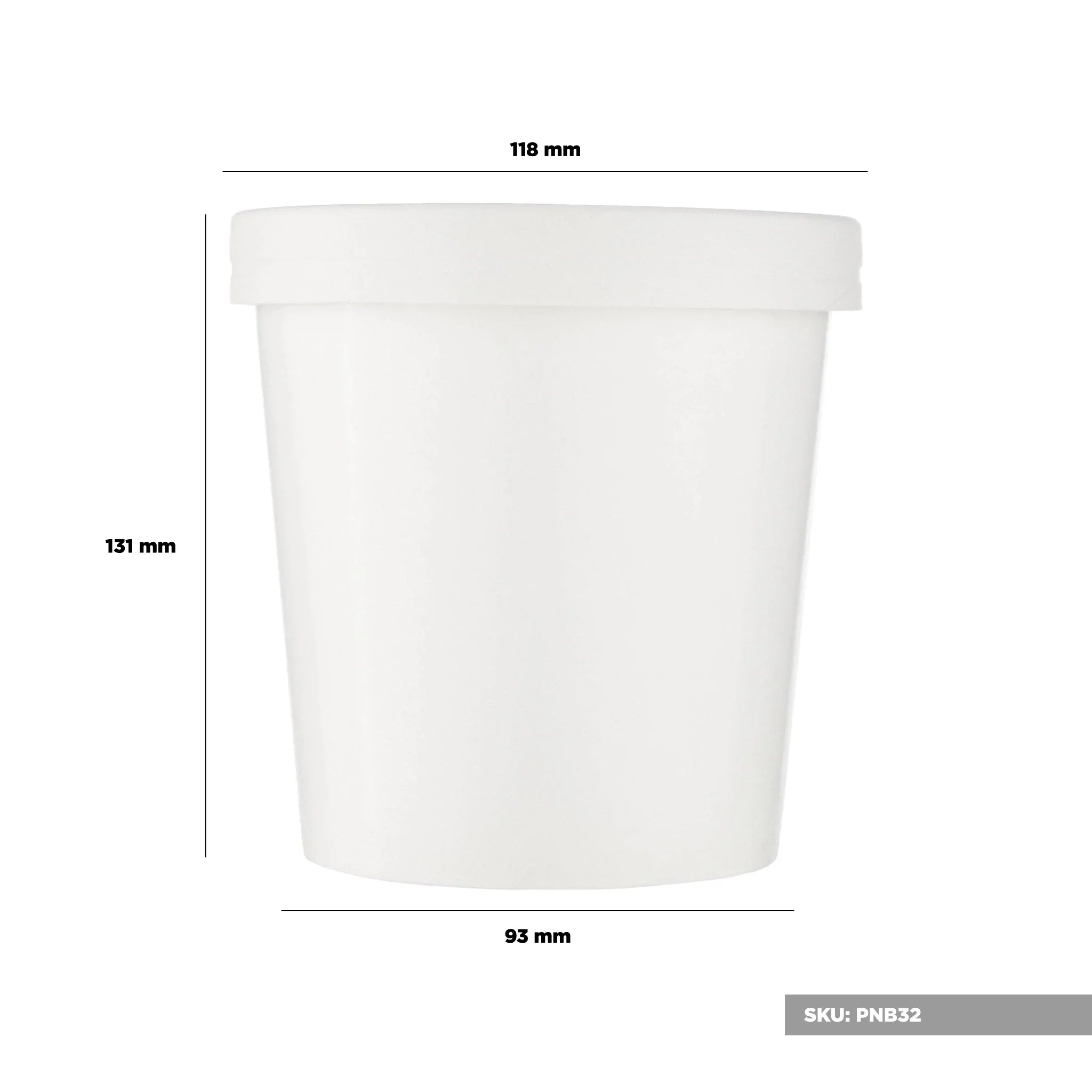 White Paper Noodle Bowl with Paper Lid - hotpackwebstore.com