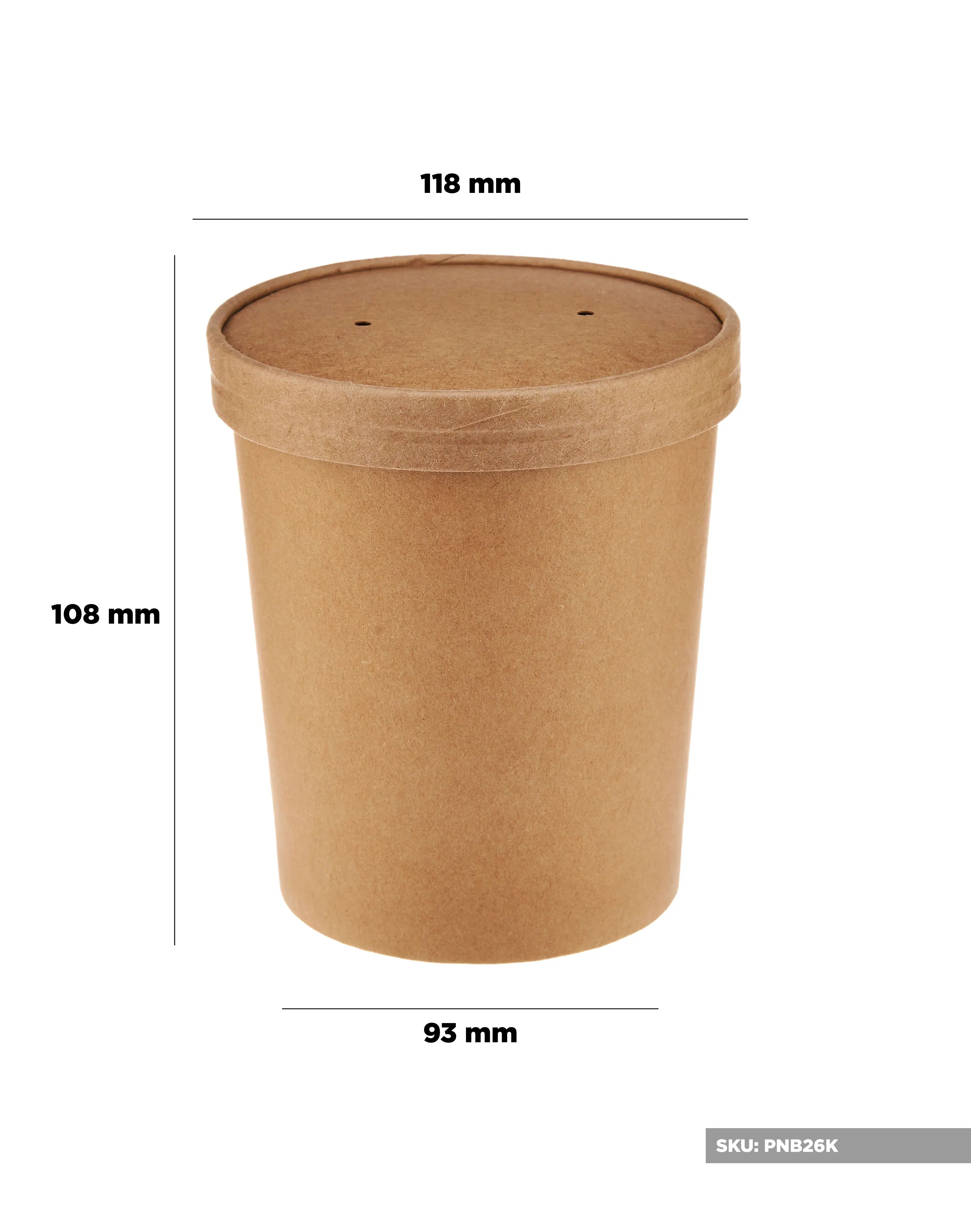 Kraft Paper Noodle Bowl with Kraft Lid - hotpackwebstore.com