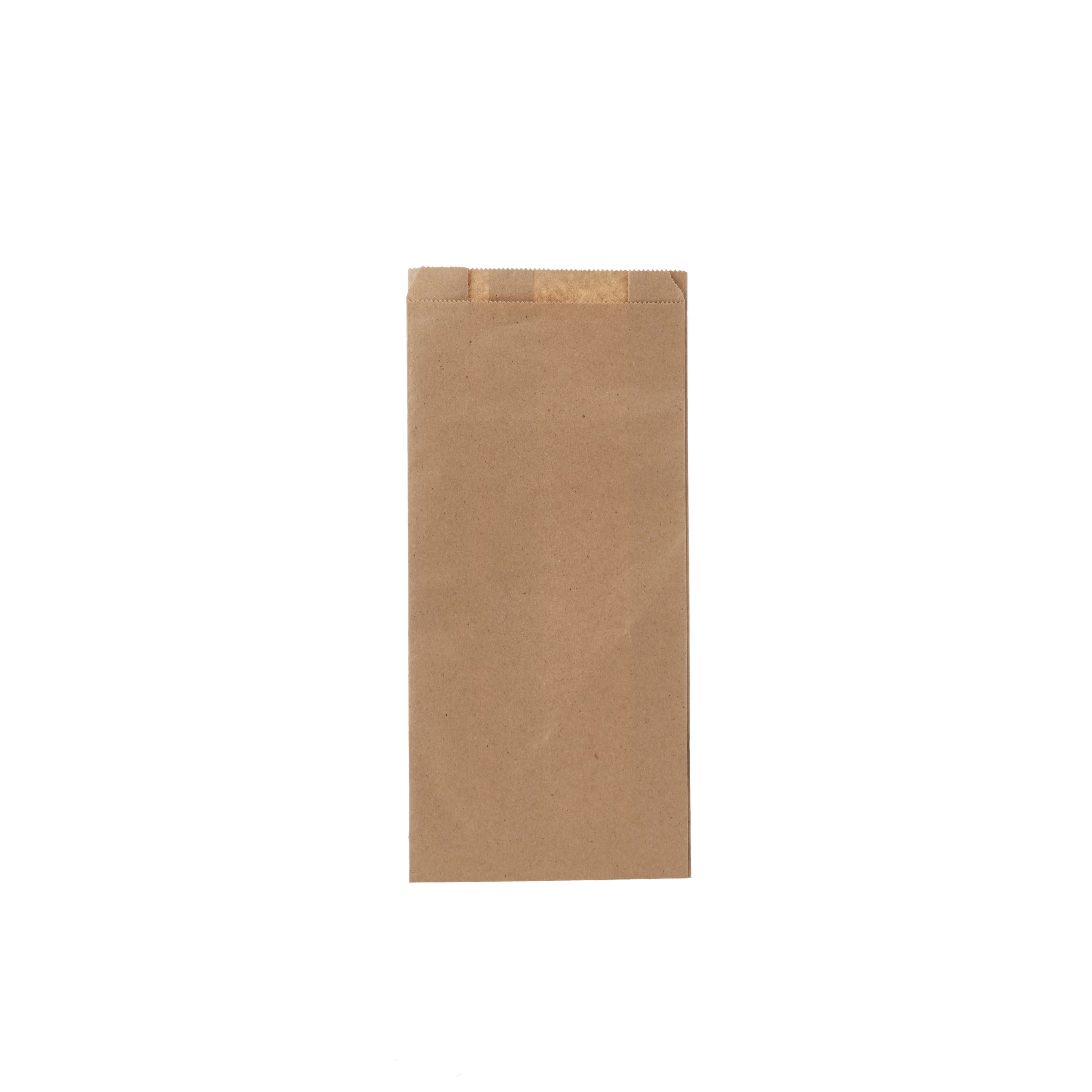 140x75x330 mm Brown Pinch or Flat Bottom Kraft Paper Bags - Hotpack Global