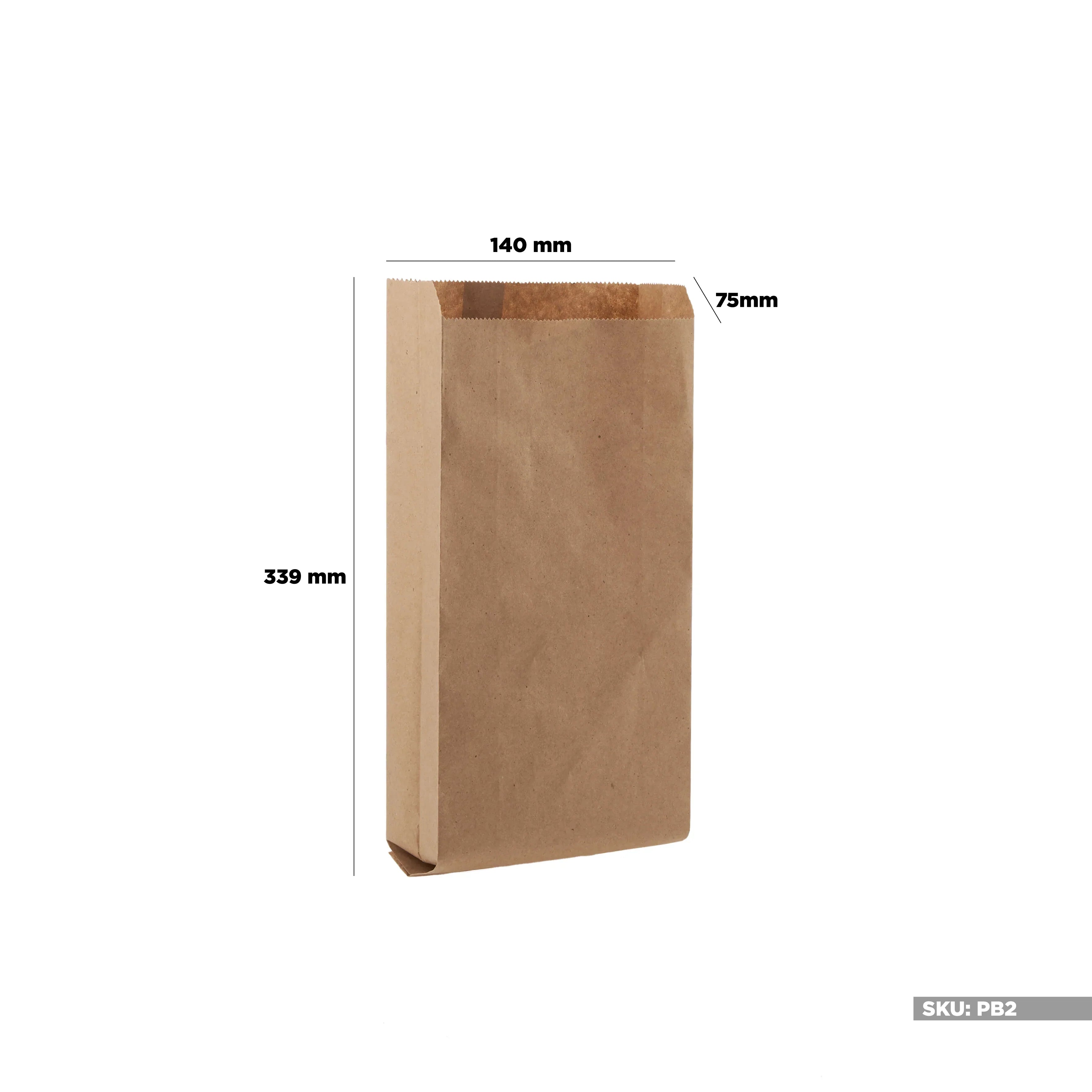 PB2 Brown Pinch or Flat Bottom Kraft Paper Bags - Hotpack Global