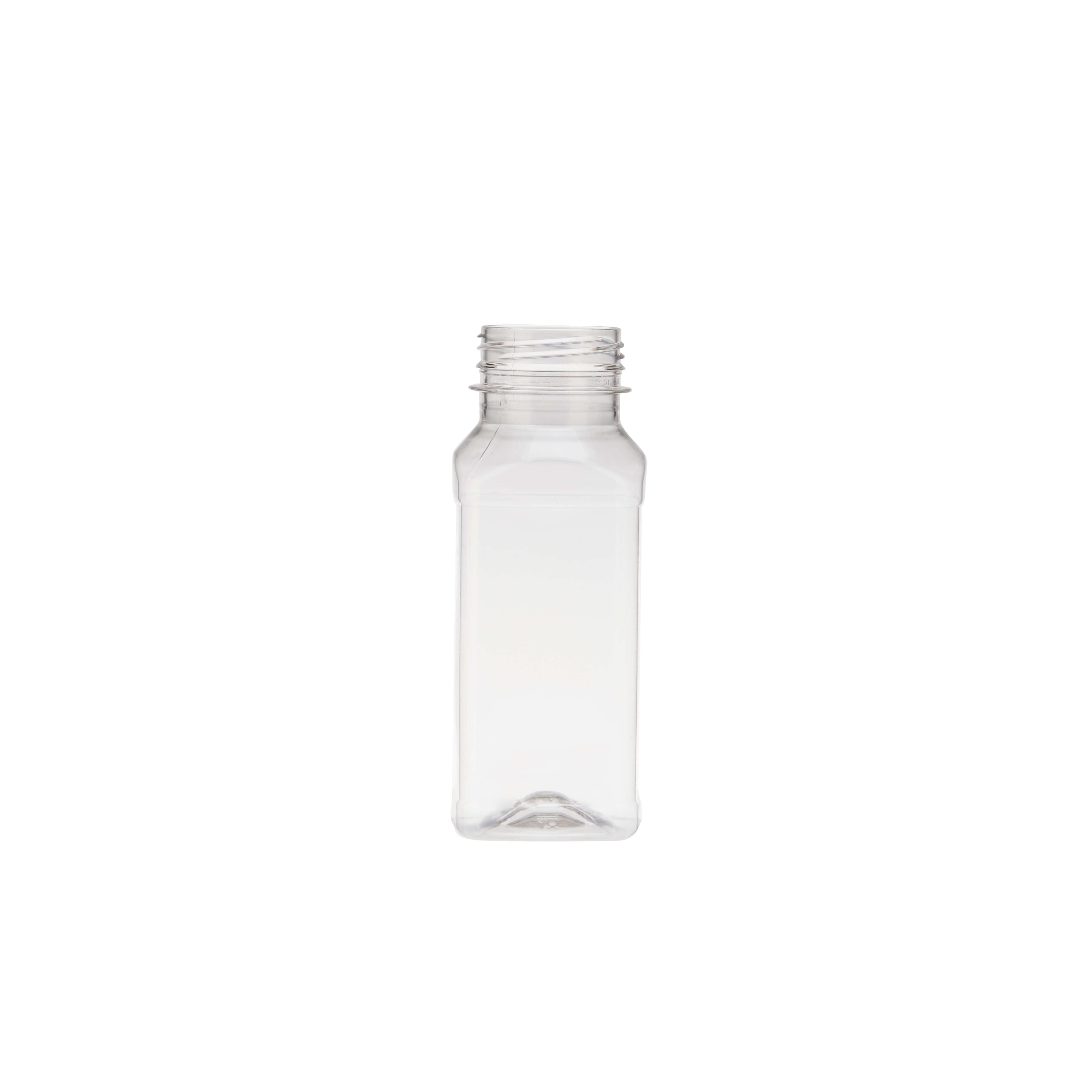 Plastic Square Bottle with Black Cap