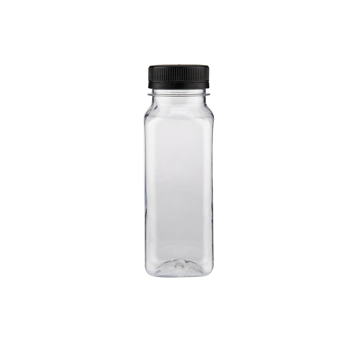 Plastic Square Bottle with Black Cap 